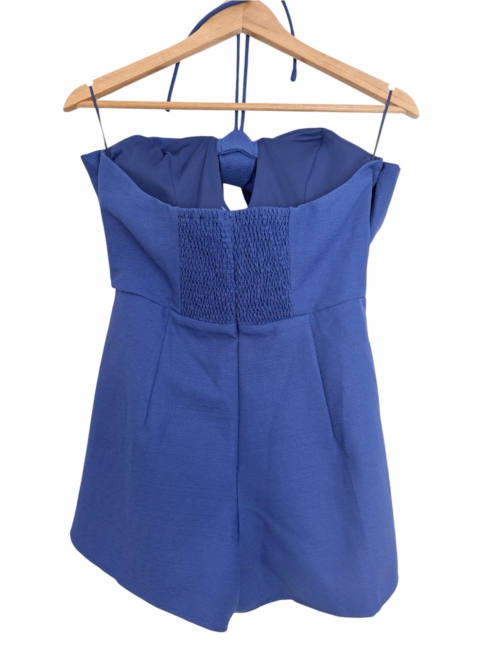 GLAM Royal Blue Strapless Bow Romper Sz S - Picture 8 of 8